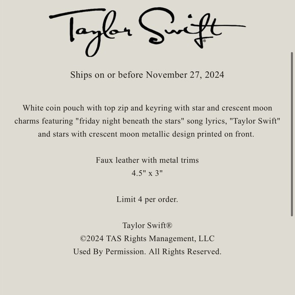 Swiftie Pouch Friday Night Beneath the Stars Keychain Pouch Self Titled Debut - Picture 3 of 6